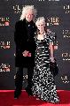 Anita Dobson and Brian May attend The Olivier Awards 2017 at Royal Albert Hall on April 9, 2017 in London, England.